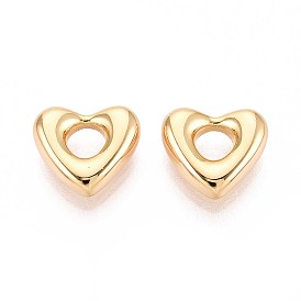 Латунные подвески, сердце прелести, без никеля 