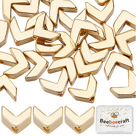 40Pcs Rack Plating Eco-friendly Brass Beads, Lead Free & Cadmium Free, Long-Lasting Plated, Arrow