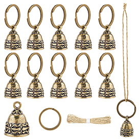 Наборы для ключей, включая латунный колокол, шнур бумажных шнуров, с железными разрезными кольцами