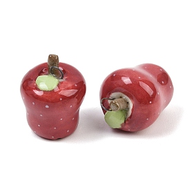 Pendentifs en porcelaine fait à la main, avec les accessoires en fer, charmes de pomme, platine