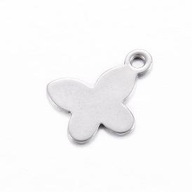 201 Stainless Steel Charms, Butterfly