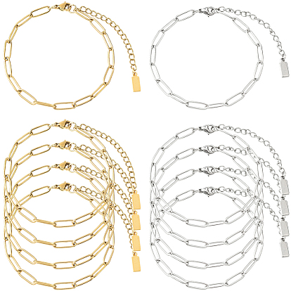 12 шт. 2 цвета 304 браслеты из нержавеющей стали со скрепками для мужчин и женщин