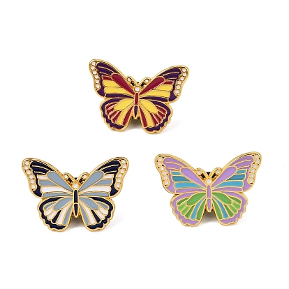 Enamel Pin Badge, Golden Alloy Lapel Pin Backs for Backpack Clothes, Butterfly