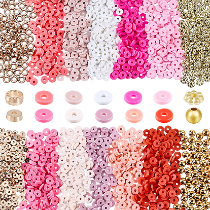 3500 шт 10 цвета бусины из полимерной глины ручной работы, Диск / плоские круглые, Heishi бусы, с 900шт. бусинами ccb