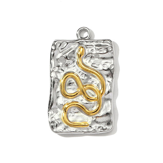 304 подвески из нержавеющей стали, прямоугольник со змеиными подвесками, ионное покрытие (ip)