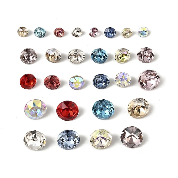 Стеклянные стразы кабошоны, задние и задние, граненые, квадратный, алмаз