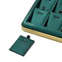 18-Slot PU Leather Pendant Necklace Display Tray Stands, Jewelry Organizer Holder for Necklace Storage, Rectangle