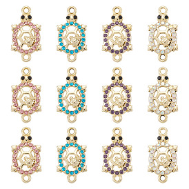 16шт. сплава стразы соединительные подвески, золотой свет, без кадмия и без свинца, черепаха