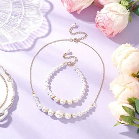 Наборы браслетов и ожерелий из круглых бусин из ракушек для женщин, 304 комплекты украшений из тросов из нержавеющей стали