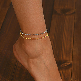 Элегантные браслеты на лодыжку из латунной цепочки с шариковыми звеньями для ежедневного женского образа для поездок на работу