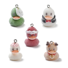 Подвески из смолы, с железной платиной петлей, прелести утки