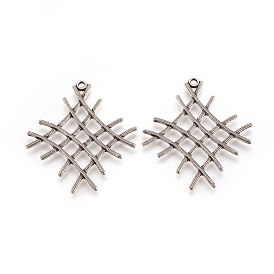 Подвески из легкого сплава в тибетском стиле, без кадмия и без свинца, 54x48x3 мм, отверстие : 2 мм