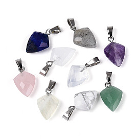 Драгоценный камень подвески, гранёные подвески в виде стрел, с защелкой из нержавеющей стали на поручнях, цвет нержавеющей стали