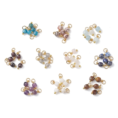 50 шт. 10 Цвета: натуральный смешанный камень, граненые кубические подвески, 304 фурнитура из нержавеющей стали
