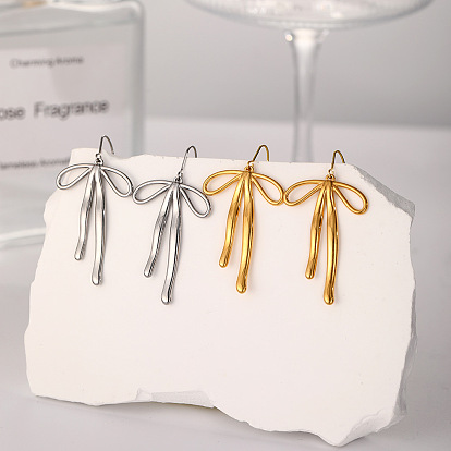 Из нержавеющей стали Bowknot 304 болтаться серьги