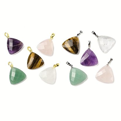 Природных драгоценных камней подвески, с латунной фурнитурой , граненые, треугольник прелести