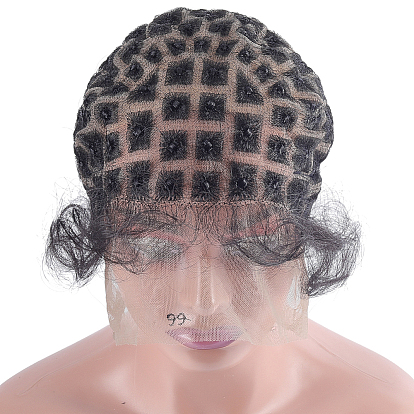 Волосы для парика из волокна, шапка из кружевной плетеной сетки