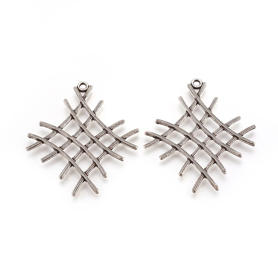 Tibetan Style Alloy Big Alloy Pendants, Cadmium Free & Lead Free, 54x48x3mm, Hole: 2mm