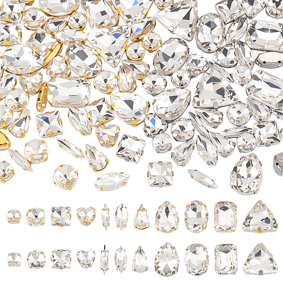 2 сумки 2 цветное стекло пришитые стразы, Сплав многожильных ссылки, разнообразные