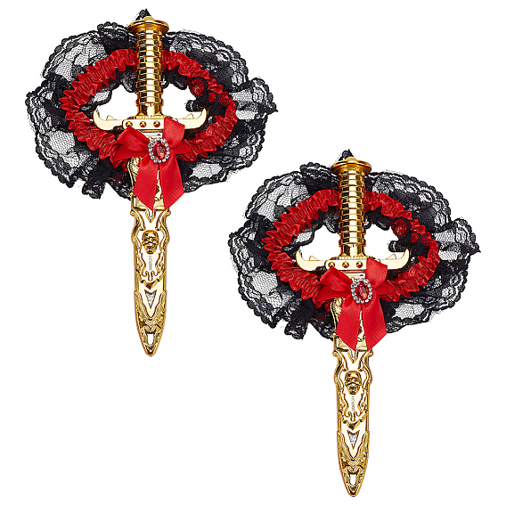 Пластиковые игрушечные мечи для костюмированной вечеринки на Хэллоуин, реквизит для косплея., с бантом из полиэстера