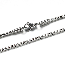 304 из нержавеющей стали coreana цепи ожерелья, с карабин-лобстерами , 19.6 дюйм (50 см), 2 мм