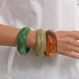 Rhombus Textured Resin Bangles for Women