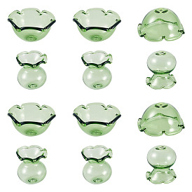 6 наборы прозрачных стеклянных колпачков, мульти-лепесток цветка, для изготовления колокольчиков