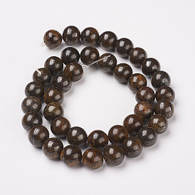 Natural Bronzite Beads Strands, Round