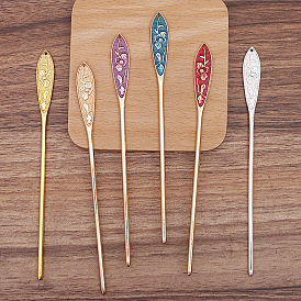 Alloy Hair Sticks for Enamel, Long-Lasting Plated Hair Accessories for Women