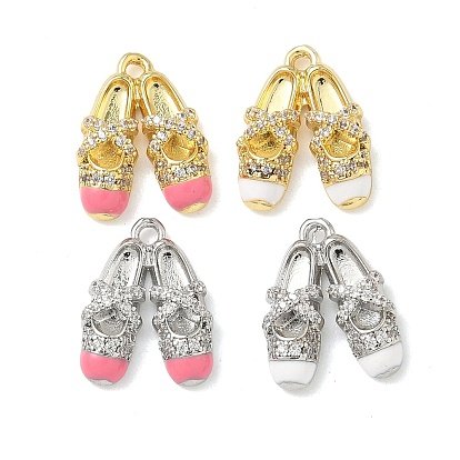 Латунные микро проложить кубического циркония подвески, балетки прелести, Эмаль стиле, долговечный, без кадмия и без свинца