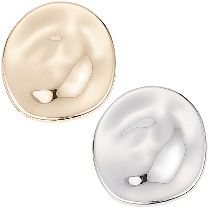 2 pièces 2 broches en alliage de couleurs, plat rond