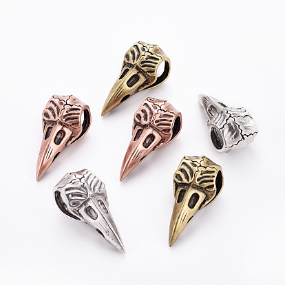 Латунные бусины, череп ворона