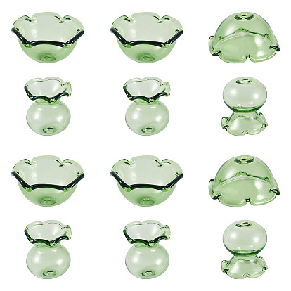 6 наборы прозрачных стеклянных колпачков, мульти-лепесток цветка, для изготовления колокольчиков