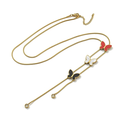 Ионное покрытие (ip) 304 эмаль из нержавеющей стали и подвески в виде бабочки из ракушек, с кисточкой из хрустальных страз