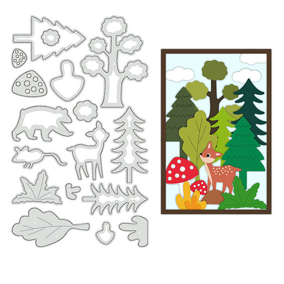 Трафареты для резки лесных животных из углеродистой стали, для diy scrapbooking, Фотоальбом, декоративная бумага для тиснения, цвет нержавеющей стали