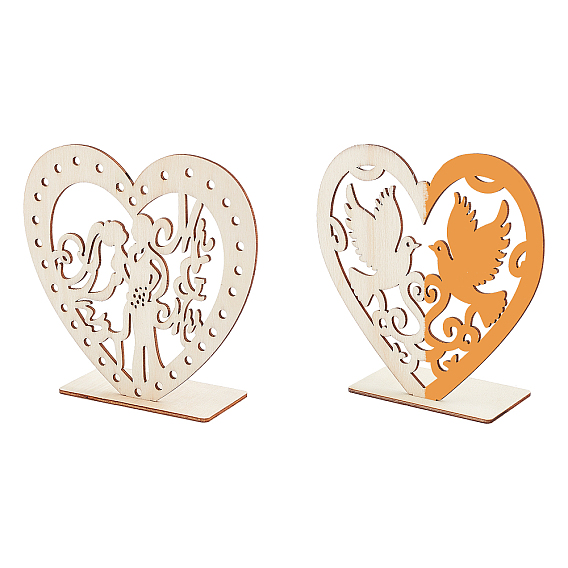 2 Sets 2 Style Density Board Display Decorations, Valentine's Day, Ornament Gift, Heart