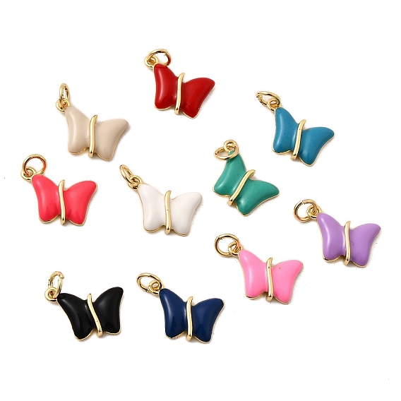 Латунь эмаль прелести, очарование бабочки, с целью перехода в кольце, без свинца и без кадмия, долговечный, стойки покрытие, реальный 18 k позолоченный