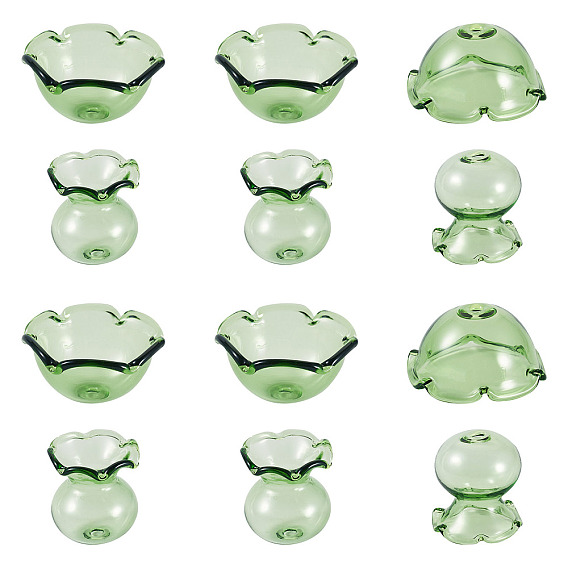 6 наборы прозрачных стеклянных колпачков, мульти-лепесток цветка, для изготовления колокольчиков