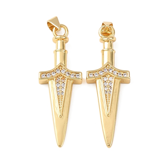 Латунные микро проложить кубического циркония подвески, меч прелести, без кадмия и без свинца, стойки покрытие, долговечный