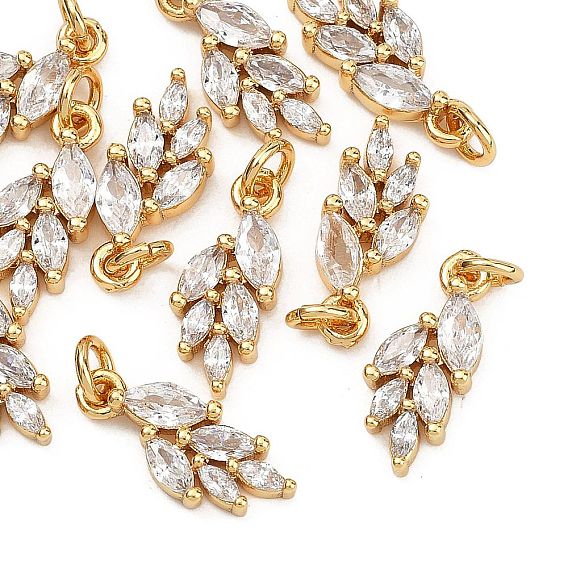 Breloques en laiton et zircon cubique transparent Shegrace, sans cadmium et sans nickel et sans plomb, charmes de blé