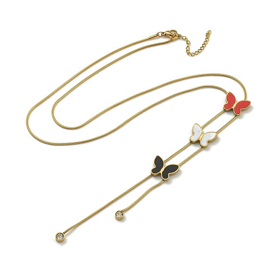 Ионное покрытие (ip) 304 эмаль из нержавеющей стали и подвески в виде бабочки из ракушек, с кисточкой из хрустальных страз