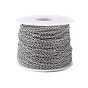 304 Stainless Steel Cable Chains, Soldered, with Spool, Oval