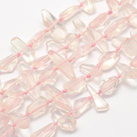 Natural Rose Quartz Beads Strands, Chip, Grade A