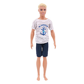 Two-piece Anchor Pattern Short Sleeves & Shorts Casual Suit Cloth Doll Outfits, for Boy Doll Dressing Accessories