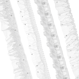 4 сумки 4 стили полиэстер вышивка кружевные ленты, с пластиковыми стразами, искусственный жемчуг на пластиковой основе, аксессуары для одежды