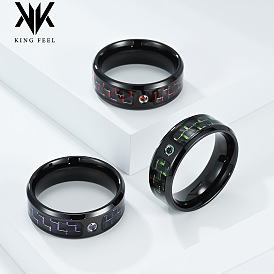 304 из нержавеющей стали кольца палец для мужчин, со стразами, чёрные