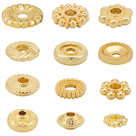 120 шт 12 стили латунные бусины, разнообразные