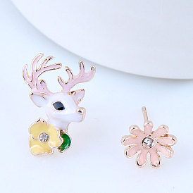 Chic Ladybug Butterfly Bow Eye Stud Earrings with Ostrich Crane Horse Design