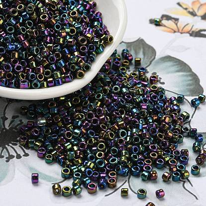 Electroplate Glass Seed Beads, Metallic Colours, Cylinder