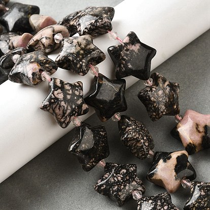 Природные родонит бисер нитей, с бисером, звезда